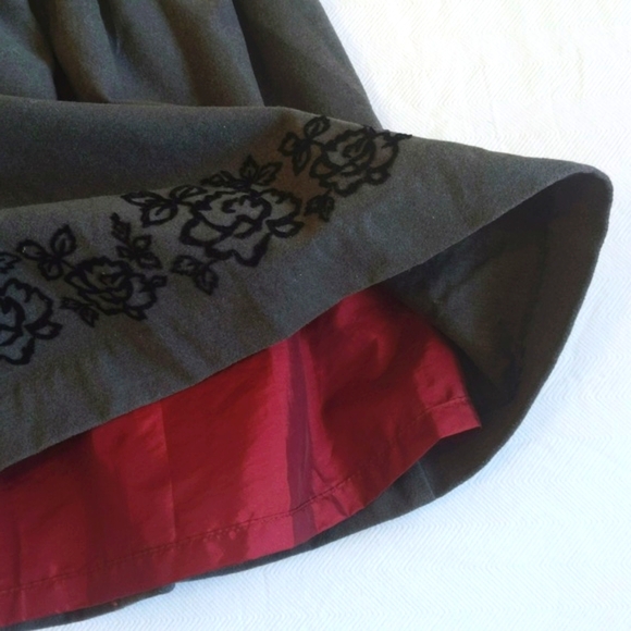 vintage gymboree fancy winter dress with velvet floral details 3T toddler girls - Picture 5 of 9